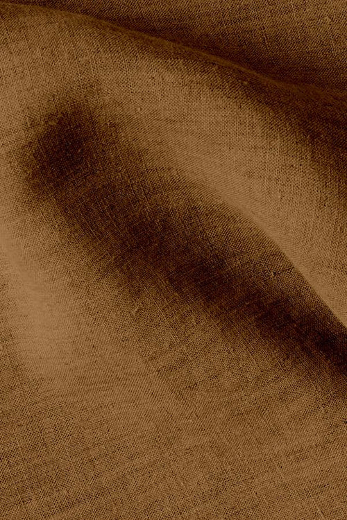close-up of retro monochrome linen fabric texture in brown shade
