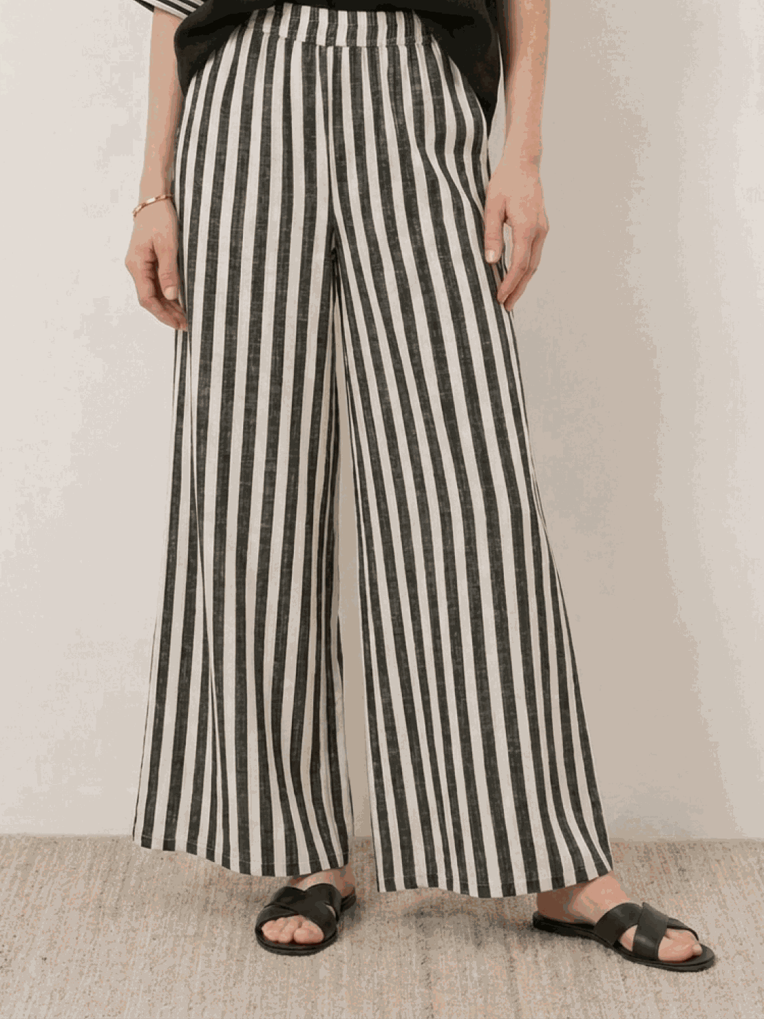 Striped wide-leg co-ord set with oversized top and palazzo pants in multiple colors