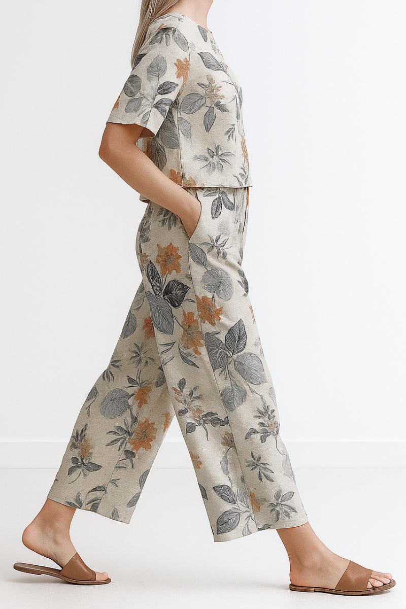 Lightweight Breezy Meadow Two-Piece Set with relaxed fit and crumpled texture