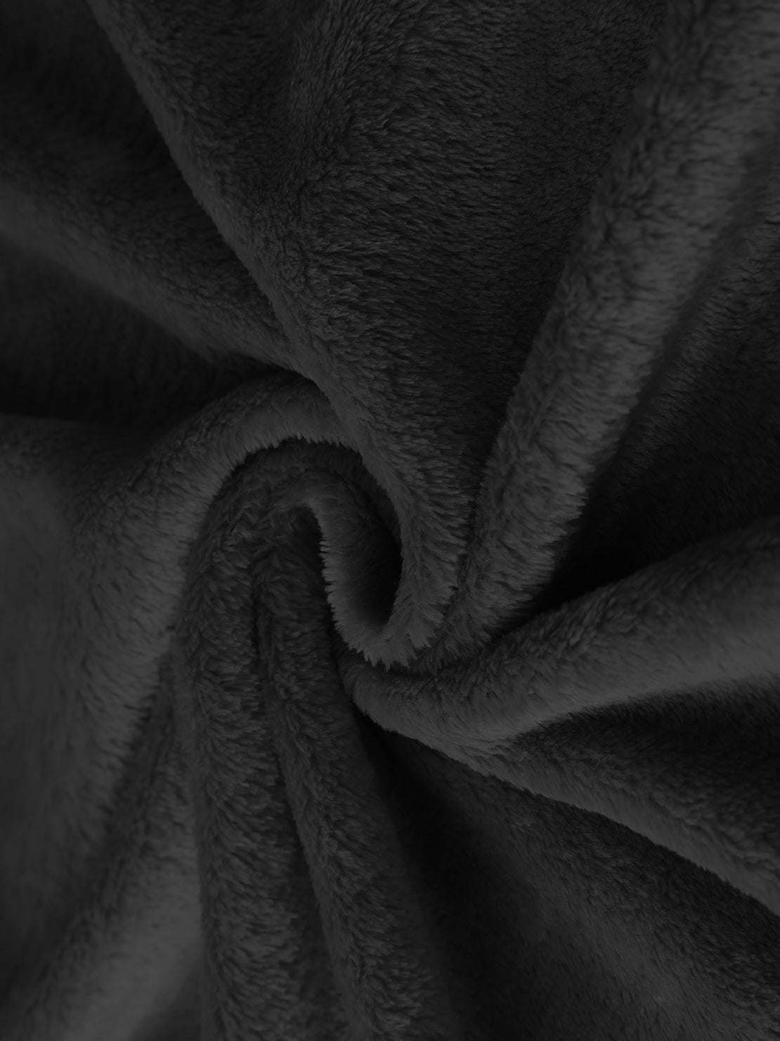 Close-up of soft high-pile plush faux fur fabric for open front oversized fur jacket