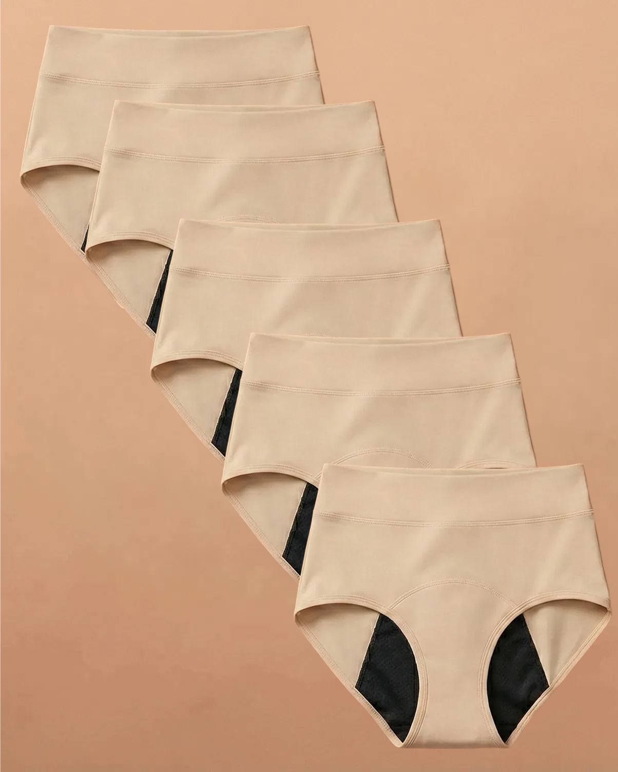 Still Her Motion™ ActiveFlex leakproof underwear 5-pack with high-stretch nylon-spandex and cotton-lined gusset