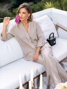 100% cotton double comfort two-piece set in various colors with relaxed fit and breathable fabric