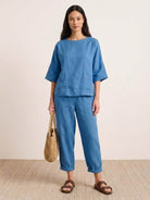 Monochrome Batwing Leisure Co-Ord set with boxy crop top and high-waisted tapered pants