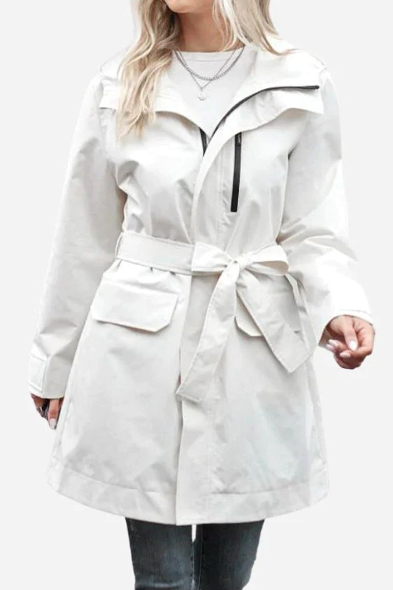 Water-Resistant Windbreaker Trench Jacket