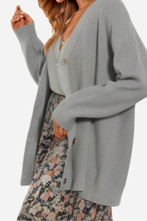 Relaxed Fit Oversized Button Down Knitwear Cardigan