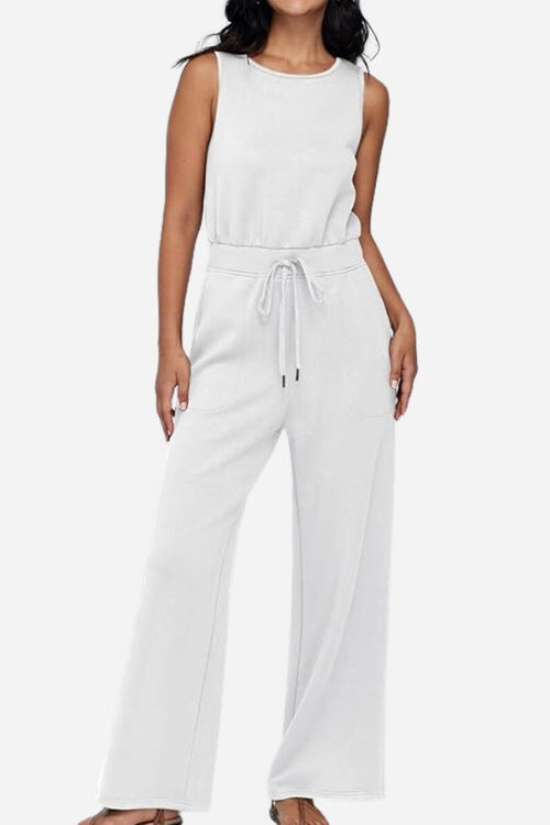 Sleeveless Wide Leg Pants Jumpsuit