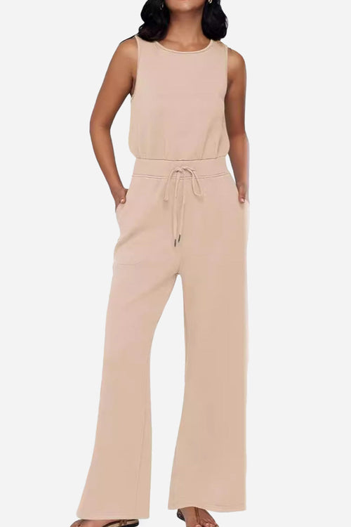 Sleeveless Wide Leg Pants Jumpsuit