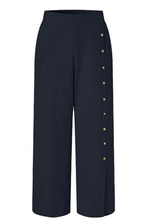 Button Wide Leg Pants