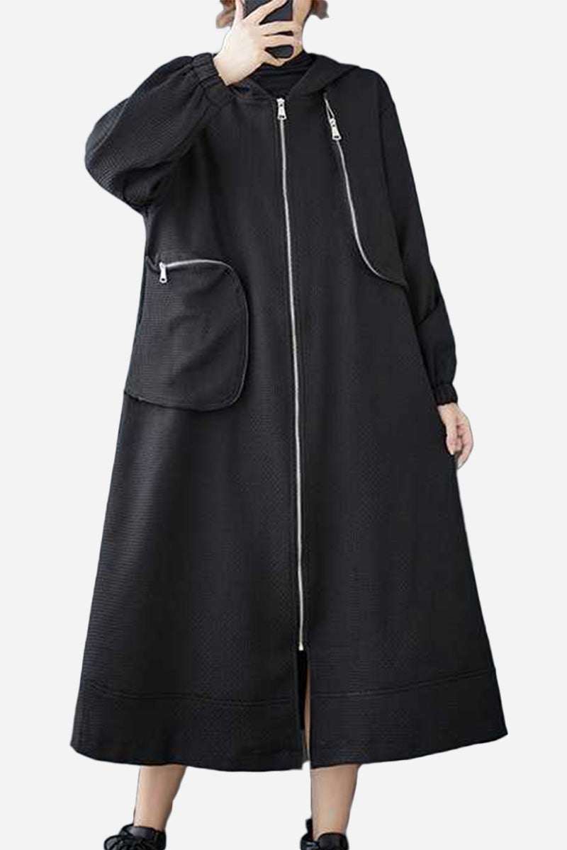 One Size Fits All ZipLine Oversized Long Coat