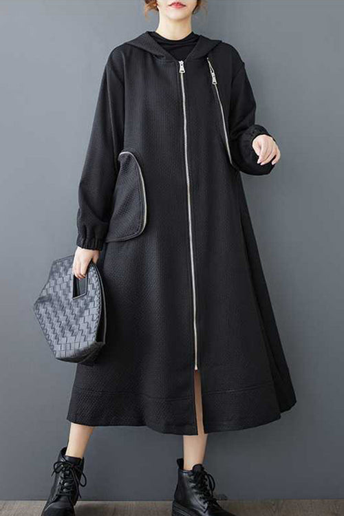 One Size Fits All ZipLine Oversized Long Coat