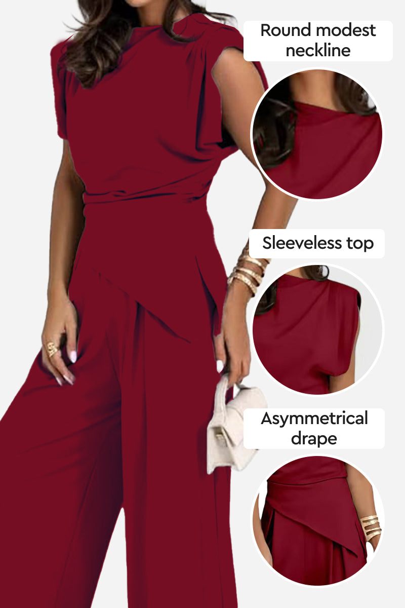 Manhattan Lines Draped Two-Piece Set