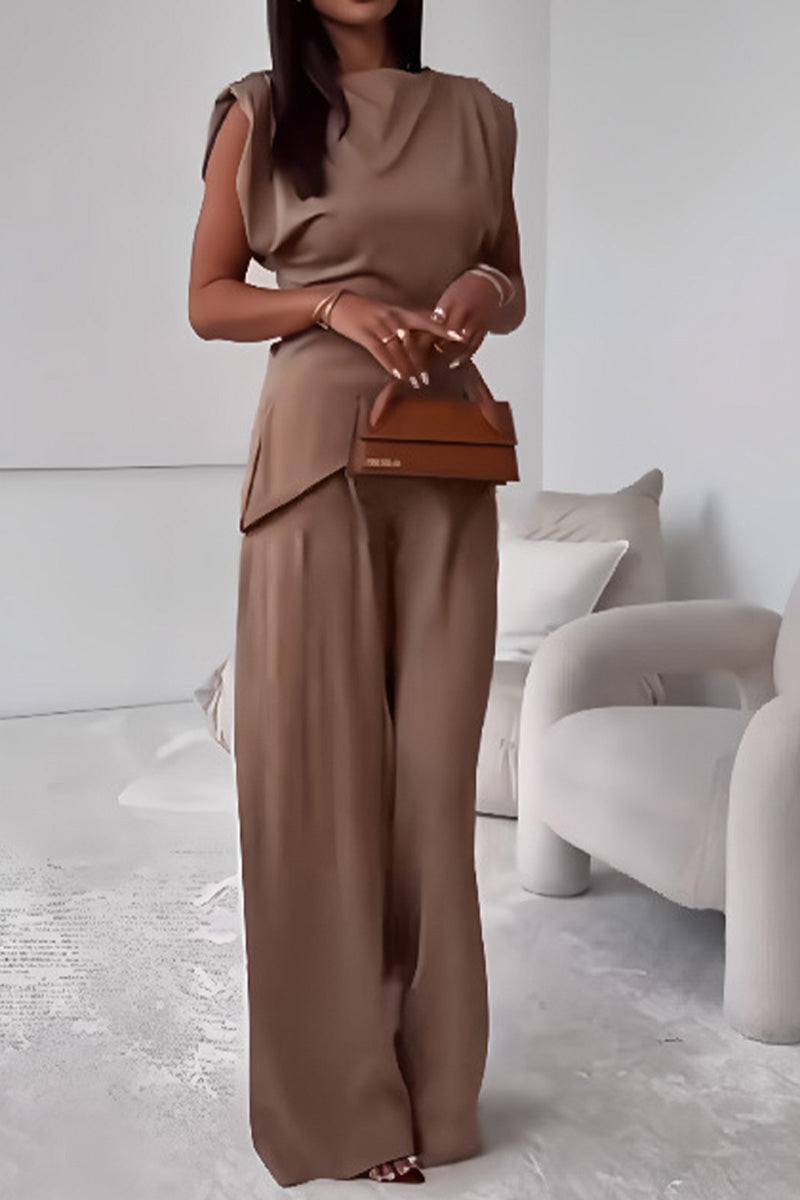 Manhattan Lines Draped Two-Piece Set