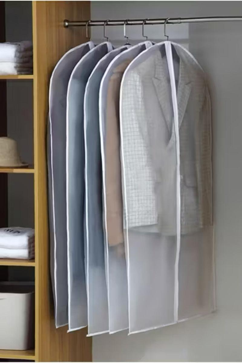 Waterproof dustproof clothing covers protecting suits and jackets in closet