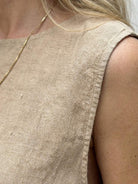 Lightweight 100% cotton crinkle sleeveless co-ord set with relaxed top and straight-leg pants