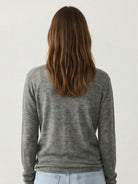 Lightweight organic linen Henley top with relaxed fit and side slits