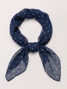 Lightweight 100% linen neck scarf with timeless checkered pattern and natural rolled edges