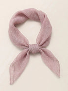 Lightweight 100% linen neck scarf with timeless checkered pattern and natural rolled edges