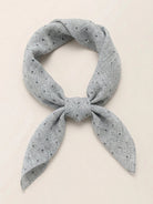 Lightweight 100% linen neck scarf with checkered pattern and natural rolled edges