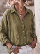 relaxed oversized 100% cotton linen shirt with dropped shoulders and back pleat detail