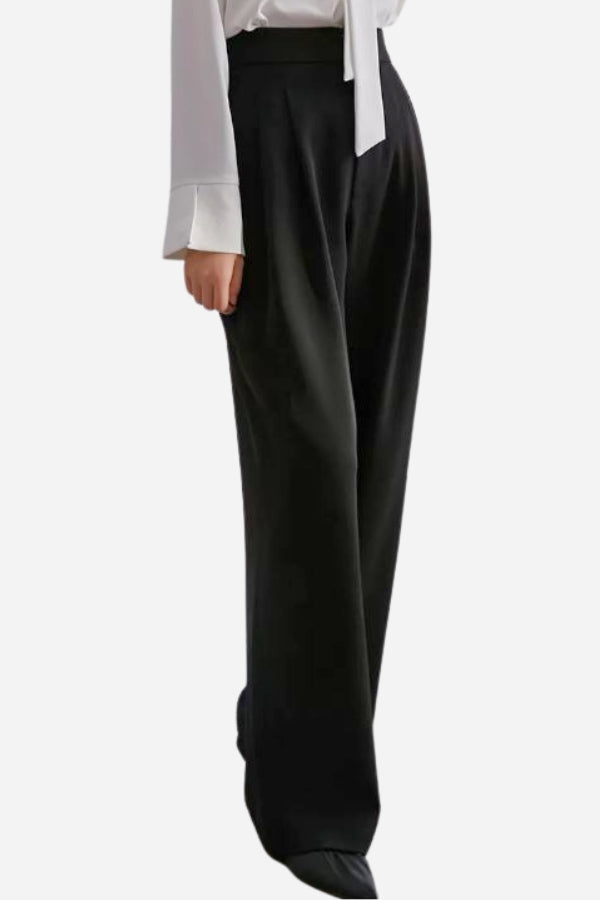 Casual Loose Wide-Leg High-Waisted Straight Pants