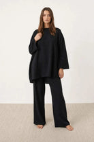 Everyday Fashion Loose-Fit two-piece matching set with breathable fabric and casual elegant style