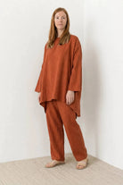 Everyday fashion loose-fit two-piece matching set with comfortable breathable fabric and versatile casual style