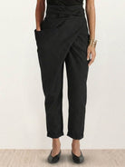 Stylish breathable high-waist wrapped pants with loose fit and stretch fabric for all-day comfort