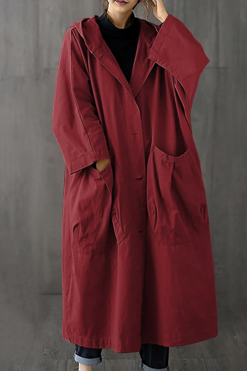 One size fits all oversized water-resistant windbreaker jacket with waterproof design in red