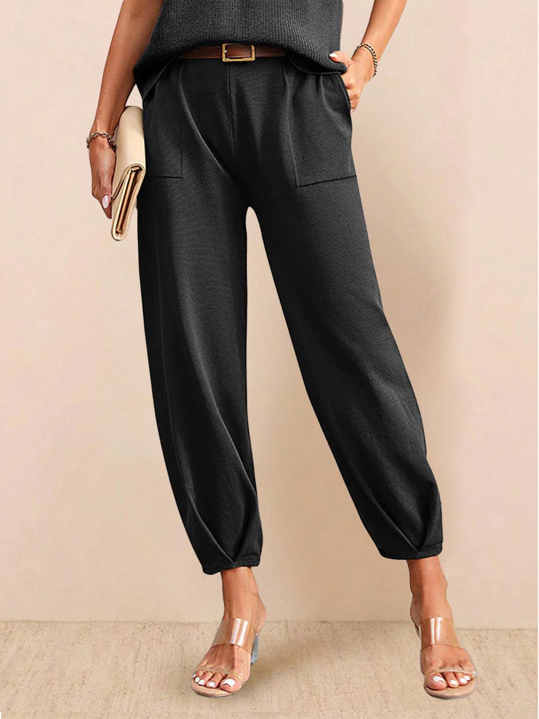 Comfy Couture Knit Sweater two-piece set in soft knit fabric with relaxed fit and matching pants