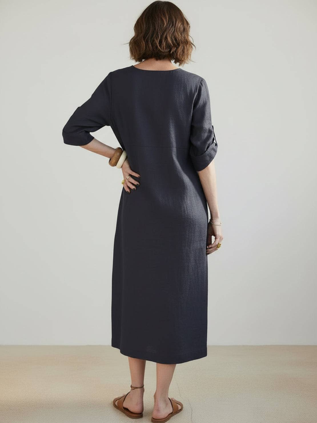 Pure Cotton Elegance dress in lightweight breathable fabric perfect for travel and year-round wear