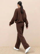 The Voyager Zip Set matching zip-front sweatshirt and wide-leg joggers for travel and casual wear