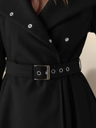 Women's water-repellent A-line hooded raincoat with belt and insulated lining