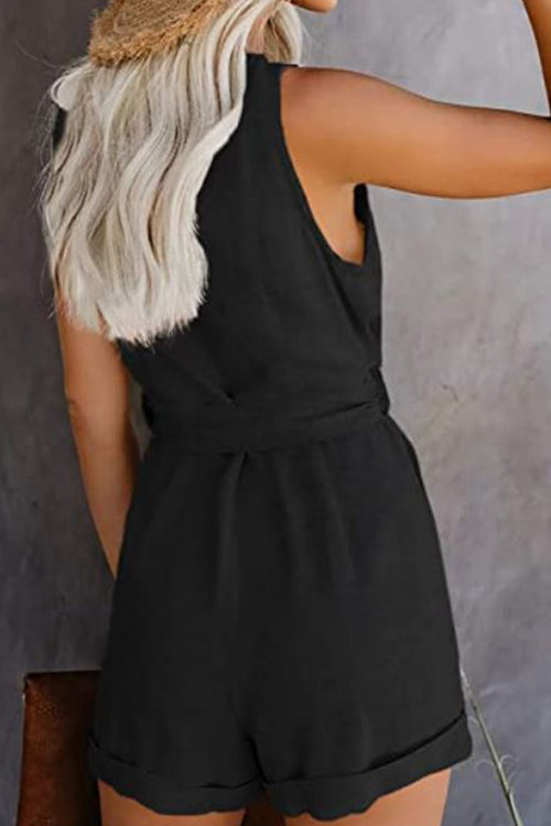 Alluring V-neck Layered Romper