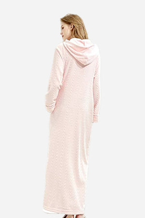 Stylish Flannel Hooded Nightgown