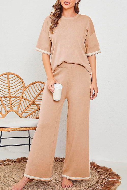 Short Sleeved Relaxed Fit Lounge Two-Piece Set